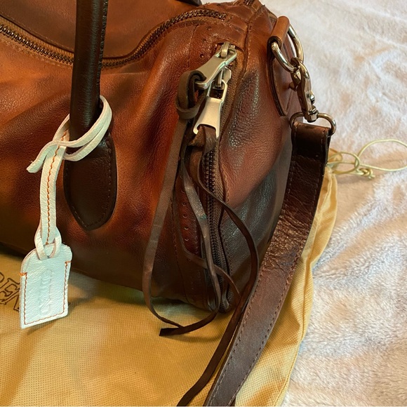 Old Trend hand painted ombre satchel in dark brown - Picture 14 of 16